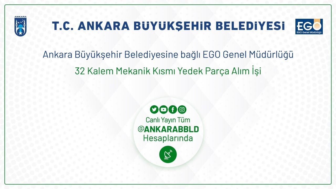 EGO Genel Müdürlüğü 32 Kalem Mekanik Kısmı Yedek Parça Alım İşi