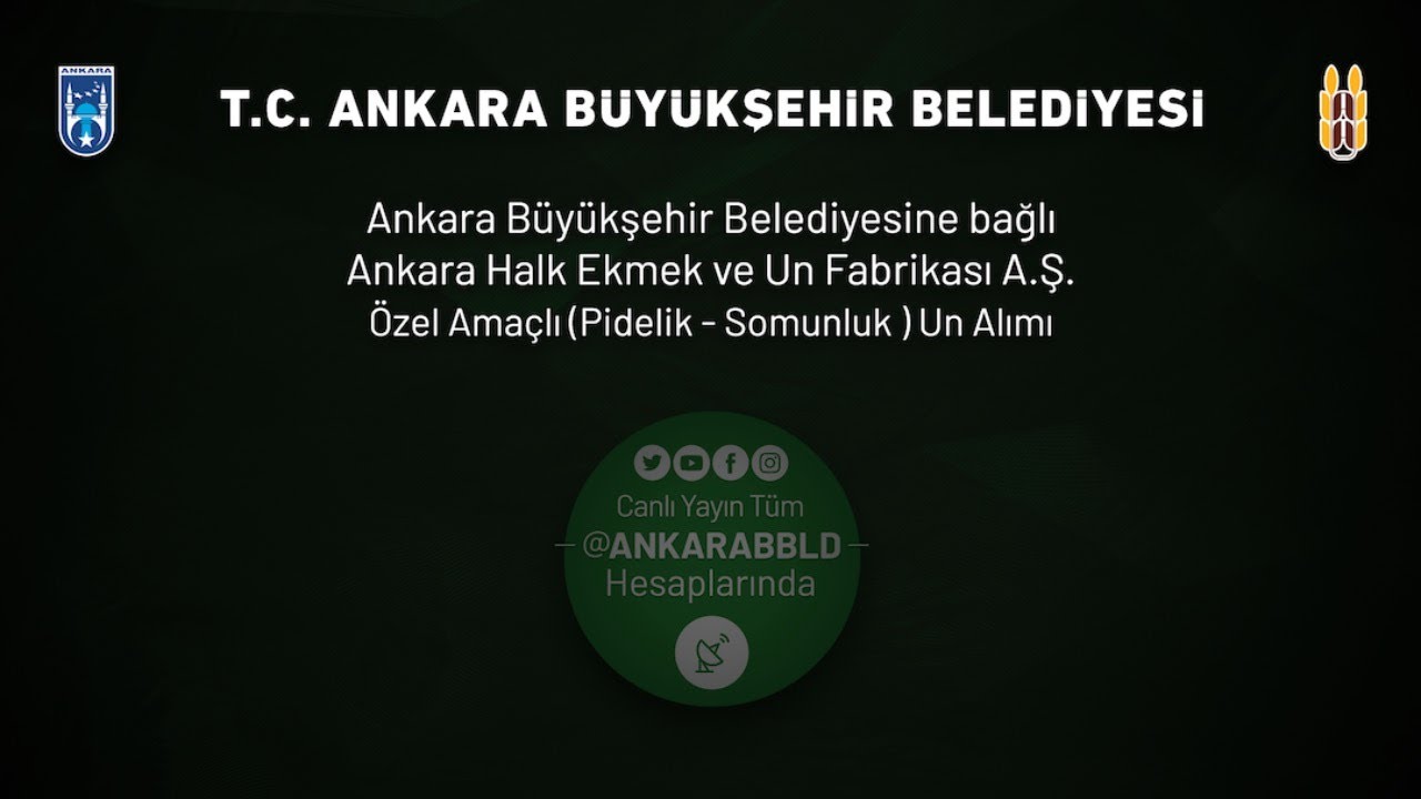Ankara Halk Ekmek ve Un Fabrikası A.Ş. Özel Amaçlı (Pidelik - Somunluk) Un Alımı