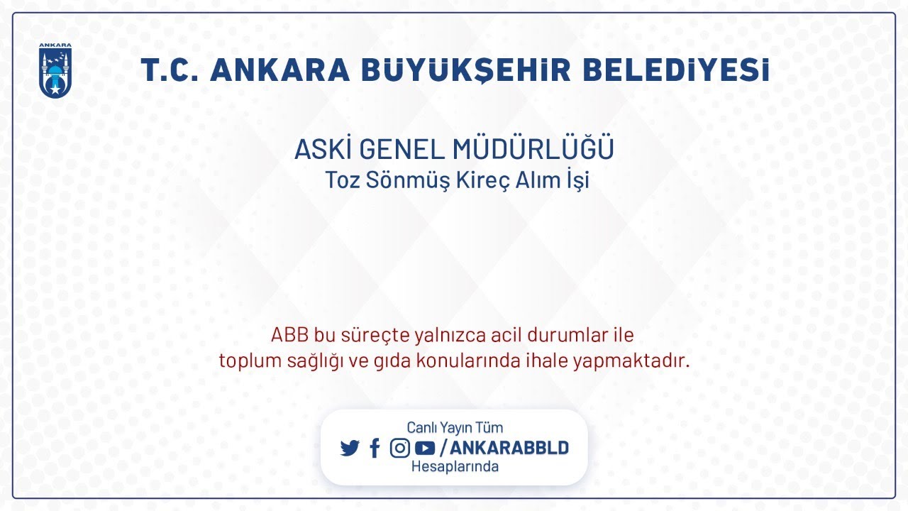 ASKİ GENEL MÜDÜRLÜĞÜ  Toz Sönmüş Kireç Alım İşi