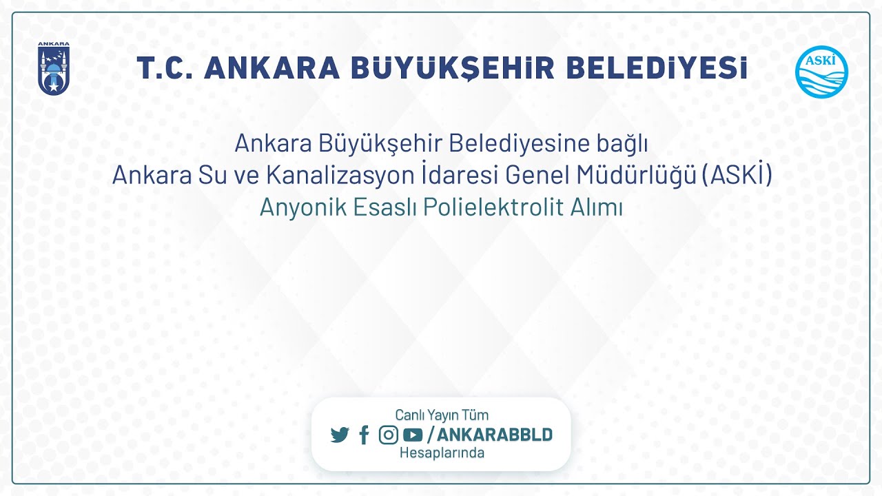 ASKİ Genel Müdürlüğü Anyonik Esaslı Polielektrolit Alımı