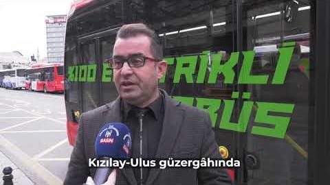 %100 ELEKTRİKLİ otobüslerimiz 112 Şehir Hastanesi - Kızılay - Ulus hattında seferlerine başladı.